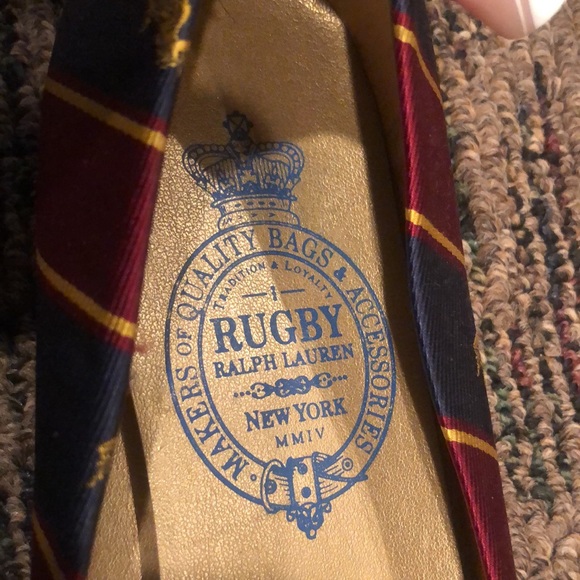 POLO RALPH LAUREN RUGBY, silk rep tie covered flats HTF SIZE 36, good condition - Picture 4 of 8